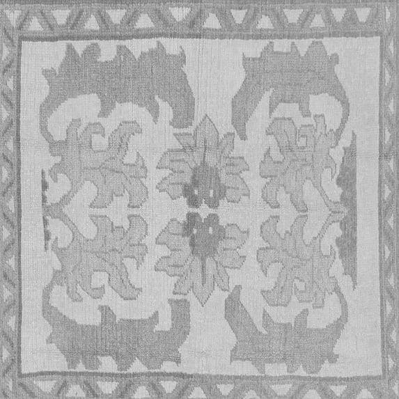 Ahgly Company Indoor Square Abstract Gray Modern Area Rugs, 4' Square