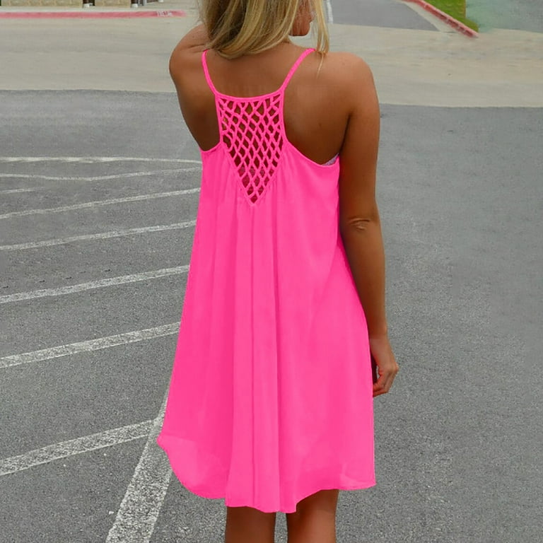 open lace back dress Summer Sexy Pink Chiffon Tulle Maxi Dress Women's Vintage Bridesmaid Prom  Dresses at Amazon Women's Clothing store main image 1