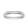 thumbnail image 5 of Solid 14k White Gold Diamond Contoured Curved Notched Wedding Band Ring Size 7 (.144 cttw.), 5 of 8