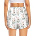 thumbnail image 4 of Xecao's Rabbit And Flower for a double-layer running short for women, perfect for gym, tennis, and more, featuring a convenient pocket., 4 of 9