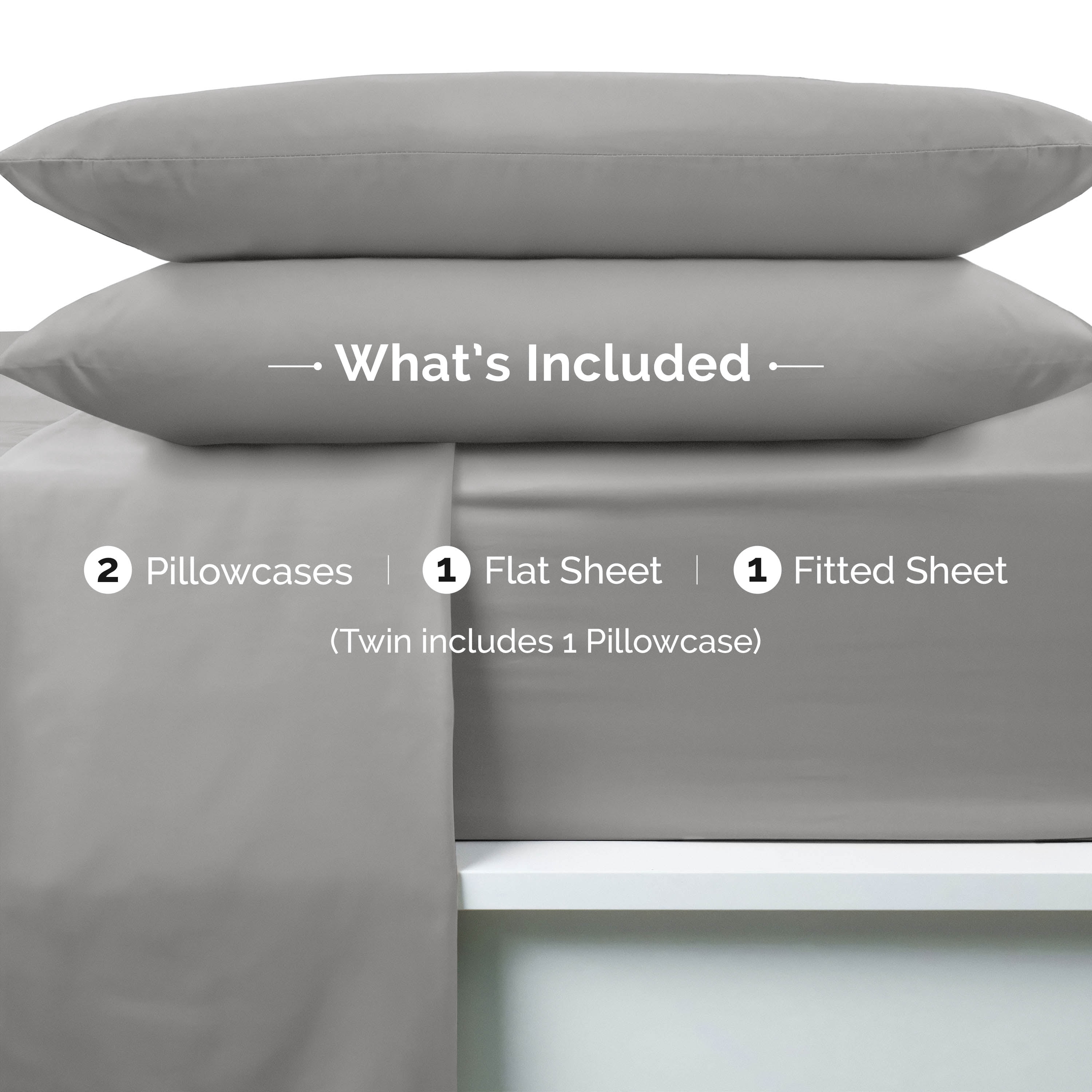 Martex Easy Living 4-Piece Queen Microfiber Sheet Set | Brushed Soft Easy Care | Light Gray