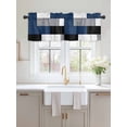 thumbnail image 2 of Valances for Windows Blue Gray Rod Pocket Cafe Window Treatments Valance Curtains for Kitchen Bathroom Laundry Basement Windows 60"x14", 2 of 9