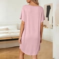 thumbnail image 3 of LIaqionyy Women's Short Sleeve Nightgown Lightweight Nightshirt Soft Pajamas Dresses Casual Sleepwear M,L, 3 of 7