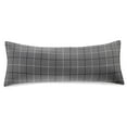 Mainstays Microfiber Body Pillowcase Cover, Gray Plaid, Zipper Closure, 20"x52", Versatile and