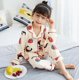 thumbnail image 1 of Conjuntos de pijamas de algodón para niños y niñas, ropa de dormir con dibujos animados, Tops de manga larga, pantalones, 2021, 1 of 2
