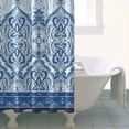thumbnail image 4 of Blue Ethnic Floral Border Pattern Shower Curtain 36"x72" ,Bathroom Decorative Shower Curtains Set with 12 Hooks,Modern Waterproof Washable Shower Curtain, 4 of 6