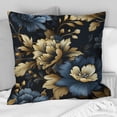 thumbnail image 4 of Designart "Opulent Navy Gold Damask V" Damask Printed Throw Pillow, 4 of 5