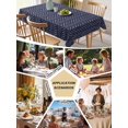 thumbnail image 5 of Blue Yellow Geometric Tablecloth Square Table Cloth 54x54, Waterproof Tablecloth Outdoor Table Cloth, Modern Abstract Art Striped Washable Table Cover for Kitchen Dining Party, 5 of 8