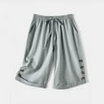 thumbnail image 4 of ZZwxWA Linen Shorts for Women Summer Beach Cotton Capris Knee Length Shorts Side Button Sweat Lounge Shorts, 4 of 6