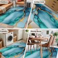 thumbnail image 5 of Turquoise Marble 4x6 Area Rugs for Living Room, Gold Foil Modern Abstract Non Slip Floor Mat Washable Low-Profile Indoor Carpet for Bedroom, Dining Room, Bathroom, 5 of 9