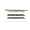 thumbnail image 4 of DecMode Farmhouse Wood Rectangular Console Table with Cedar Brown Shelves and Daisy White Finish, 71"W x 32"H, 4 of 18