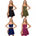 thumbnail image 3 of Robe d'Été Sans Manches à Boutons avec Ruban pour Femmes, 3 of 4