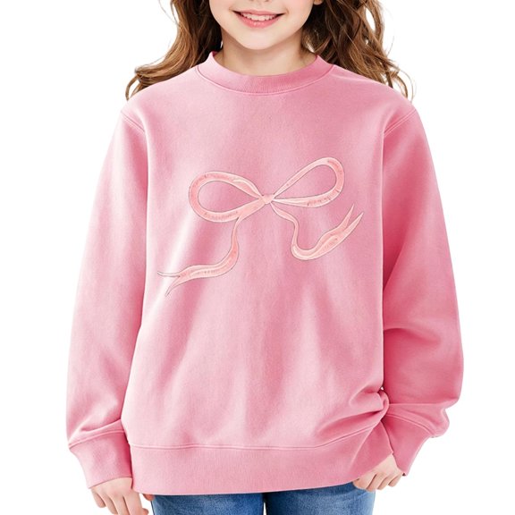 Aofany Baby Girl Sweatshirt Crew Neck Long Sleeve Pullover Tops Toddler Kids Fleece Lined Sweatshirts, 2-13T