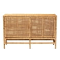 thumbnail image 3 of Baxton Studio Vivan Natural Brown Rattan and Mahogany Wood Storage Cabinet, 3 of 11