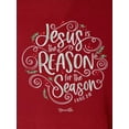 thumbnail image 3 of Blessed Girl Womens Sweatshirt Jesus Is The Reason, Red, XL, 3 of 4