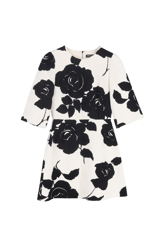 Pre-Owned Dolce & Gabbana Floral Print Mini Dress in White Cotton