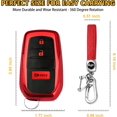 thumbnail image 4 of Key Fob Cover Compatible with Toyota Camry 4Runner RAV4 Tundra Tacoma Corolla Grand Highlander 2025-2026 3/4 Button TPU Keychain Case Holder Protector,red, 4 of 4