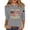 Grey, variant on America 250 Tshirt Women's Patriotic Holiday 3/4 Sleeve Round Neck Casual Comfort Tee Womens Tees Black L