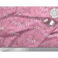 thumbnail image 2 of Soimoi Rayon Crepe Fabric Leaves & Azalea Floral Print Fabric by Yard 46 Inch Wide, 2 of 3