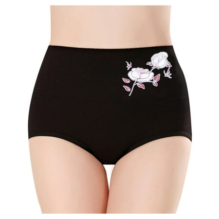 

Tangnade Ladies casual underwear bra Women s Fashion Basic Elastic Comfortable Printing Cotton Underwear Black XL