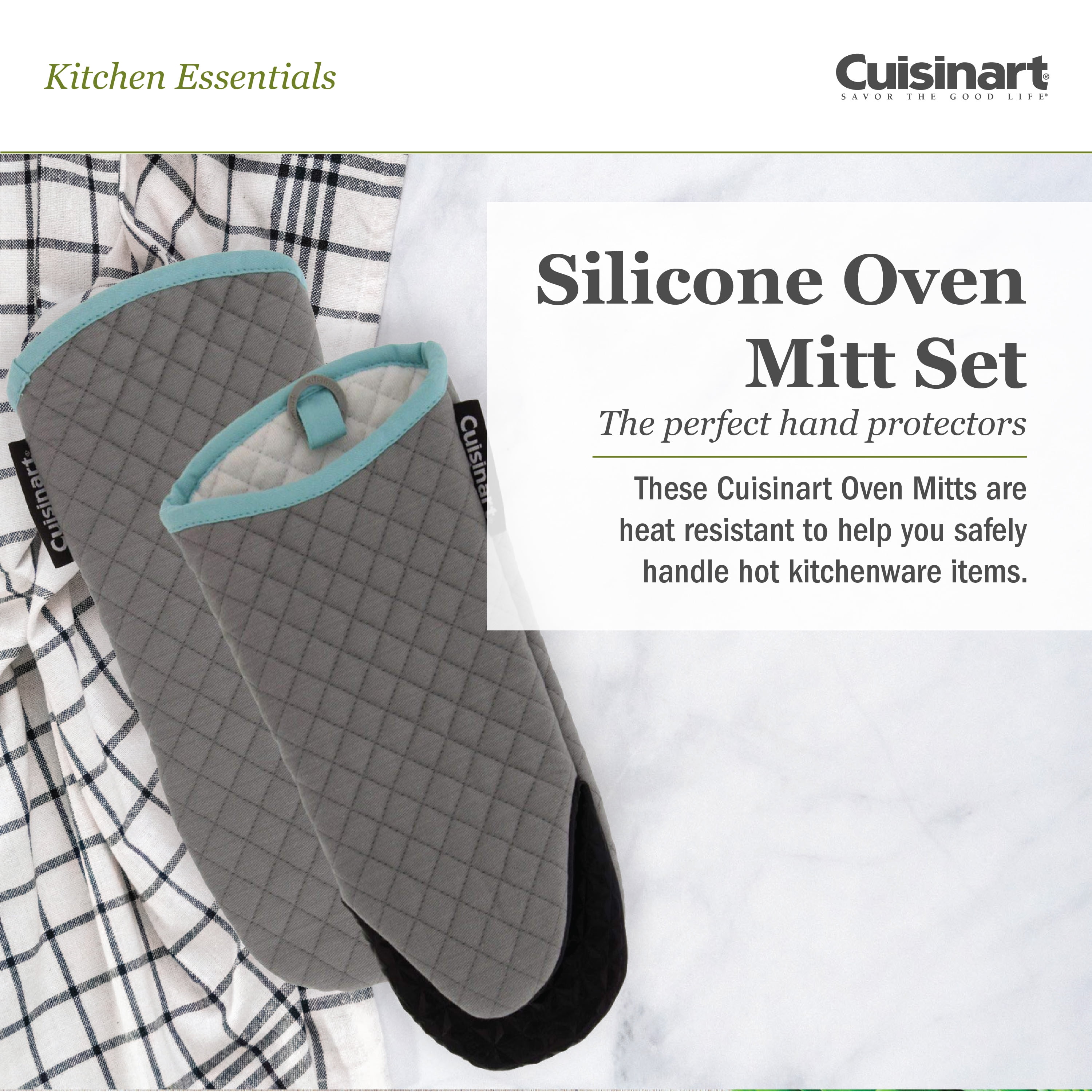 Rifny Silicone Oven Mitts, Heat Resistant 500 Degree,1 Pair Of