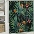 thumbnail image 6 of Orinice Shower Curtain Colorful Flower Beautiful Floral Jungle Pattern Tropical Beauty Watercolor Paradise Bird Black Waterproof Polyester Fabric for Bathroom Decor with Hooks  36x72, 6 of 7