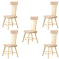 thumbnail image 6 of Small Chair for Decor Khaki Wood Miniature Set of 5 Ideal for Doll House Accessories, 6 of 6