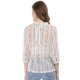 thumbnail image 5 of Blusa Con Cuello Con Volantes Para Mujer, Blusas Transparentes De Encaje Con Mangas 3/4 Blanco S, 5 of 6