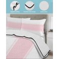thumbnail image 4 of Quilts Twin-XL Size Bedding Set, Valentines Day, Lightweight Quilted Comforter, Minimalist Pink Stripes Solid Color Soft Reversible Bedspread Coverlet with Pillow Covers for All Season, 68" x 98", 4 of 7