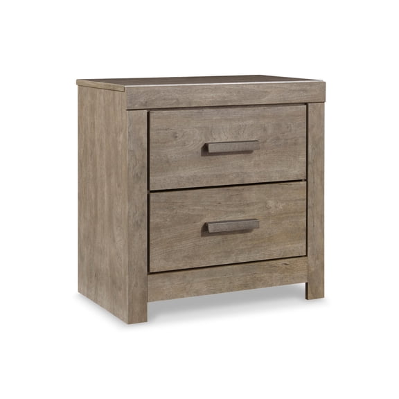 Signature Design by Ashley Brollyn Rustic 2 Drawer Night Stand, Two-Tone Brown & Whitewash