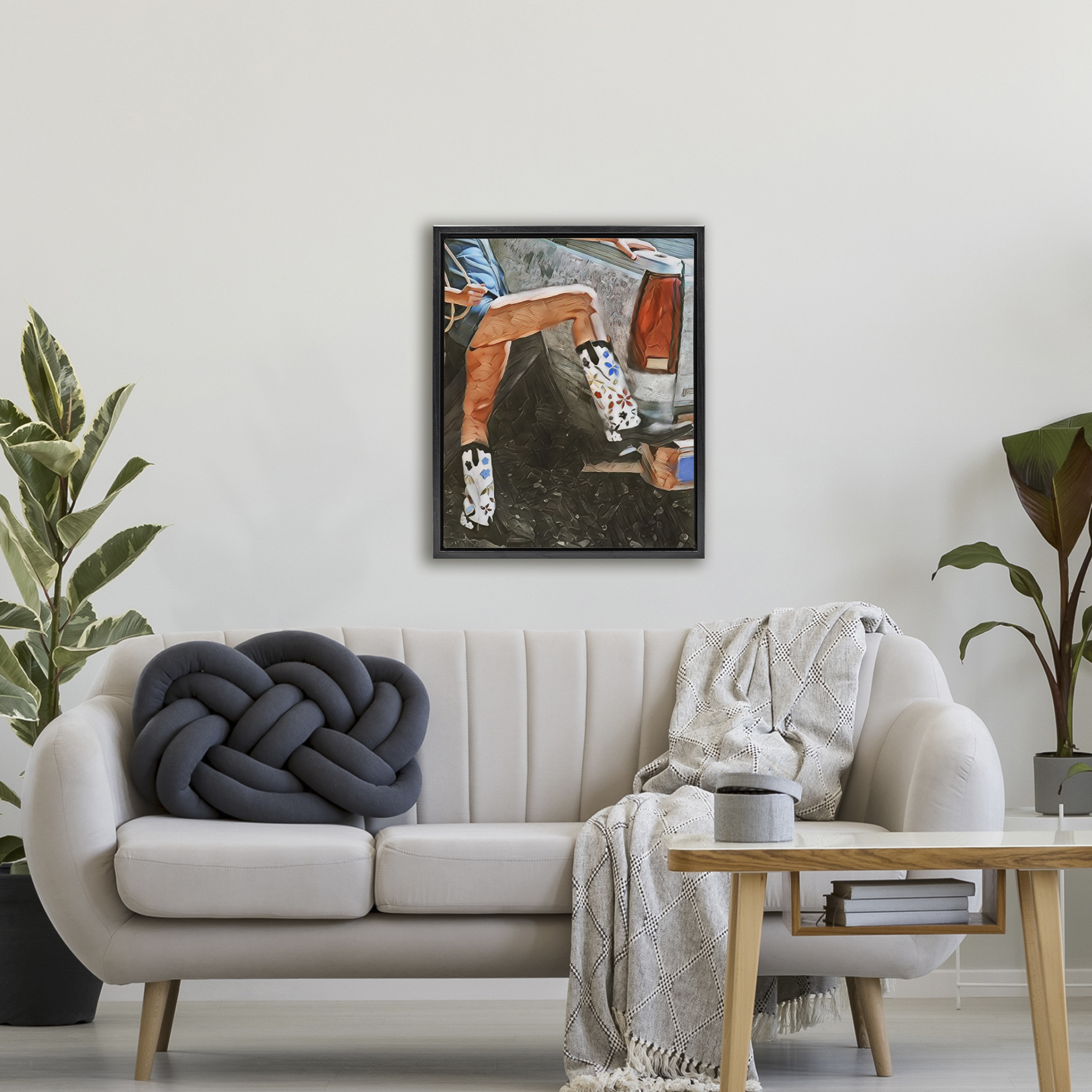 Round Up Cowgirl Boots Black Framed Floater Canvas Wall Art, design by Jesse Keith