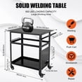 thumbnail image 3 of Huisuilinss Welding Table With Wheels,39"x24" Steel Welding Workbench Table,Portable Work Bench With Casters,Tool Slots,Double-Layer Storage Board And 5/8-Inch Fixture Holes For Shop, 3 of 5
