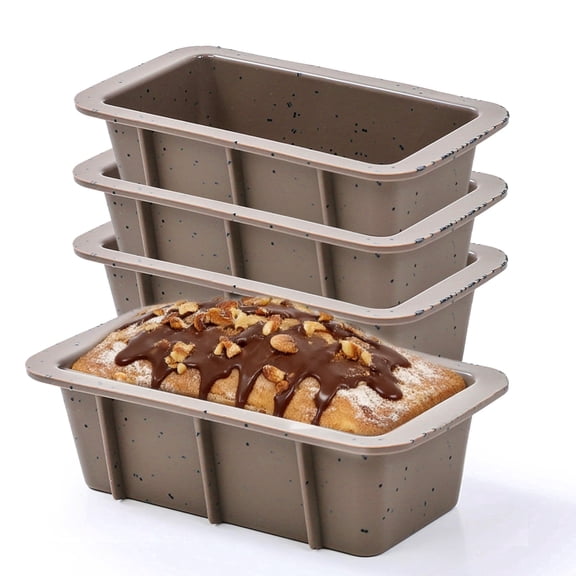 Mini Loaf Pans for Baking, Non-Stick Mini Bread Loaf Pans for Baking Bread, Brownies, Cakes-4 Pcs