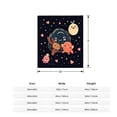 thumbnail image 5 of Whimsical Night Sky Flannel Blanket - Soft Cozy Design with Stars Hearts and Smiling Creatures for Sofa Travel Bed Chair, 5 of 7