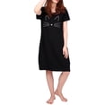 thumbnail image 4 of HDE Women's Cotton Nightgowns Short Sleeve Sleep Dress Black Cat Small-Medium, 4 of 9