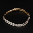 thumbnail image 2 of 3CT Round Cut White Lab Created Diamond Men's Tennis Bracelets 14k Yellow Gold Plated, 2 of 2