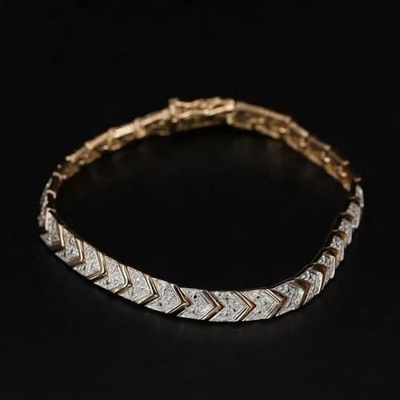 3CT Round Cut White Lab Created Diamond Men's Tennis Bracelets 14k Yellow Gold Plated