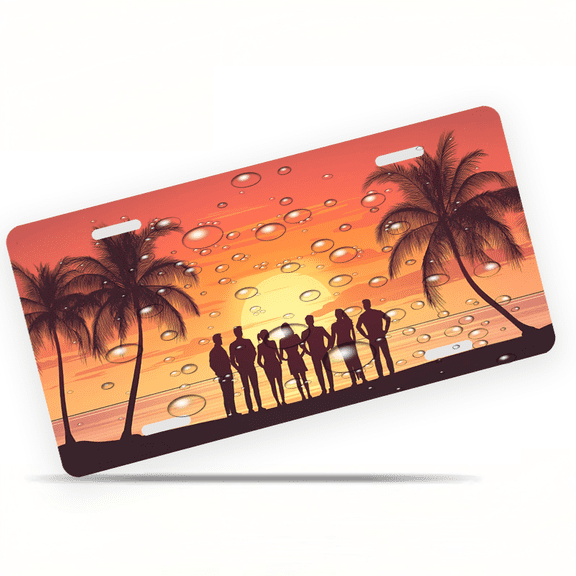 1 Pcs 2D Flat License Plate Covers & Frames, Silhouettes For Decorative Front, Waterproof For Decoration Aluminum License Plate Covers & Frames Cover For Men Women, 12" X 6"
