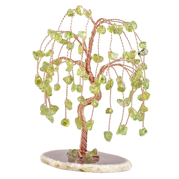 Mini Árbol de cristal Macarena Árbol de Feng Shui piedras peridoto