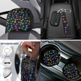 thumbnail image 4 of Uorisanigo Colorful Dog Paws Car Seat Cover Full Set 18 PCS Includes Steering Wheel Covers Seatbelt Pads Headrest Protector Gear Shift & Handbrake Covers Armrest Cover Car Coasters Keychain, 4 of 7