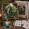 thumbnail image 2 of Adult Relaxing Hand‑Punch Craft Kit, Mythic Dragon Realms 3D Fabric Poke Wall Art Set, Pre‑Cut Fabric Squares with Wooden Frame, Fantasy Home Ornament for Dragon Lovers, 2 of 4
