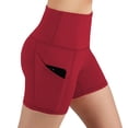 thumbnail image 2 of COMVALUE Biker Shorts Women with Pockets - 3"/5"/8" High Waisted Workout Spandex Tummy Control Gym Running Yoga Shorts Wine for Size XXL, 2 of 5