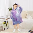 thumbnail image 6 of Wearable Blanket with Sleeves and Pocket Oversized Hooded Sweatshirt 3-14 YR Pink and Blue Marble Texture S, 6 of 7