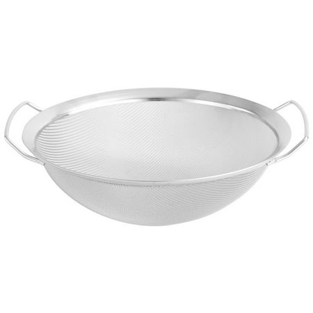 

Homemaxs 1pc Stainless Steel Mesh Strainer Rice Sifter Vegetable Drain Basket for Home (Diameter 25CM Double Handle Silver)