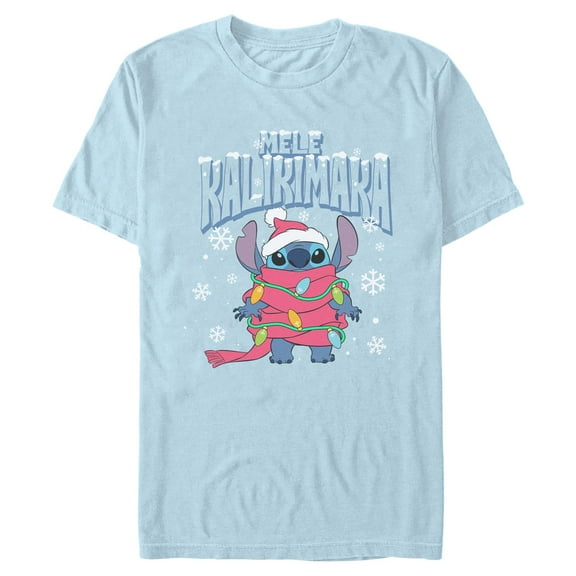 Mens Lilo & Stitch Christmas Mele Kalikimara T Shirt