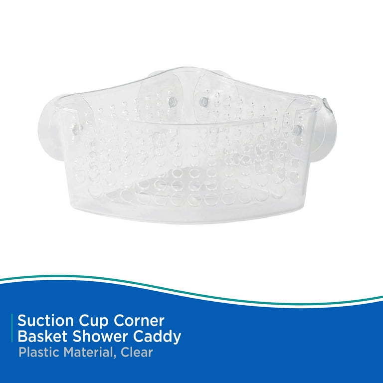 Kenney Suction Cup Corner Basket Shower Caddy, Clear Kenney Suction Cup Corner Basket Shower Caddy, Clear