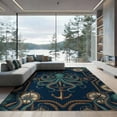 thumbnail image 2 of ODIKA 8'x10' Washable Area Rug Ocean Animal Cartoon Adventure Weathered Navigation Theme Artwork for Dining Room, Large Office, Lounge, Non-Slip Chair-Friendly Mat, 2 of 7
