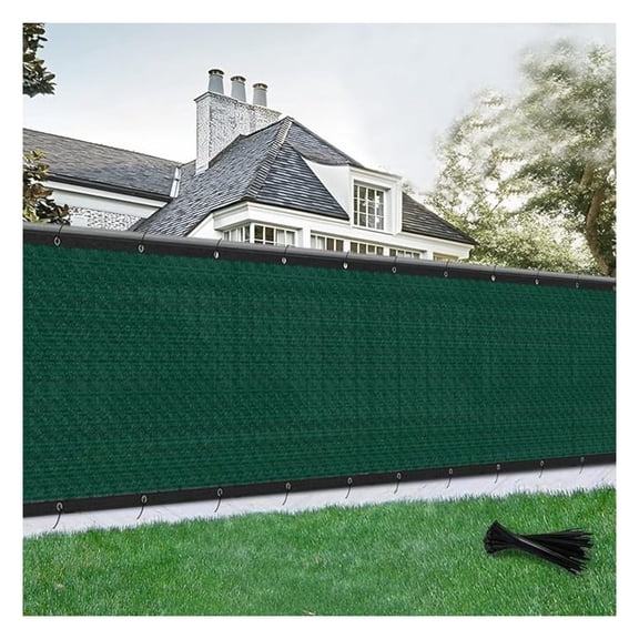 SUNLAX Privacy Fence Screen 5' x 20' Heavy Duty Mesh Fence Net Cover with Grommets for Patio Porch Pool Backyard Outdoor Chain Link Fence, Dark Green (Customized)