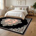 thumbnail image 3 of ODIKA 6'x9' Ultra-Soft Area Rug, Victorian Moth Portrait Decorative Border Antique Style Elegant None Washable, Bare feet friendly, Silk-Touch for Guest Room, Bedroom, 3 of 7