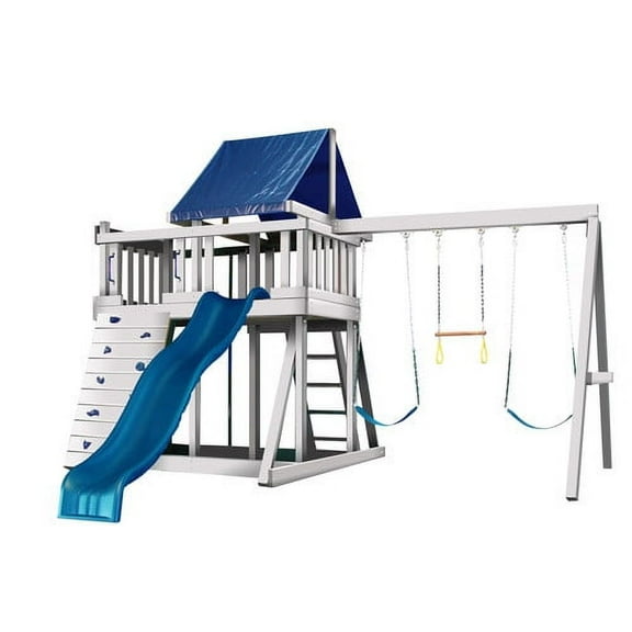 Congo Monkey Playsystem #1 with Swing Beam - White and Sand Low Maintenance Play Set - - Polymer Coated Playset